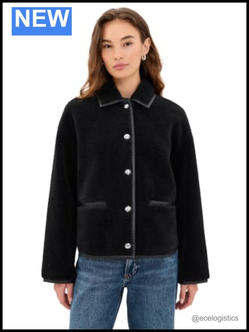 Women's Camden Jacket Faux Leather Trim Sherpa Lined Mid-Weight